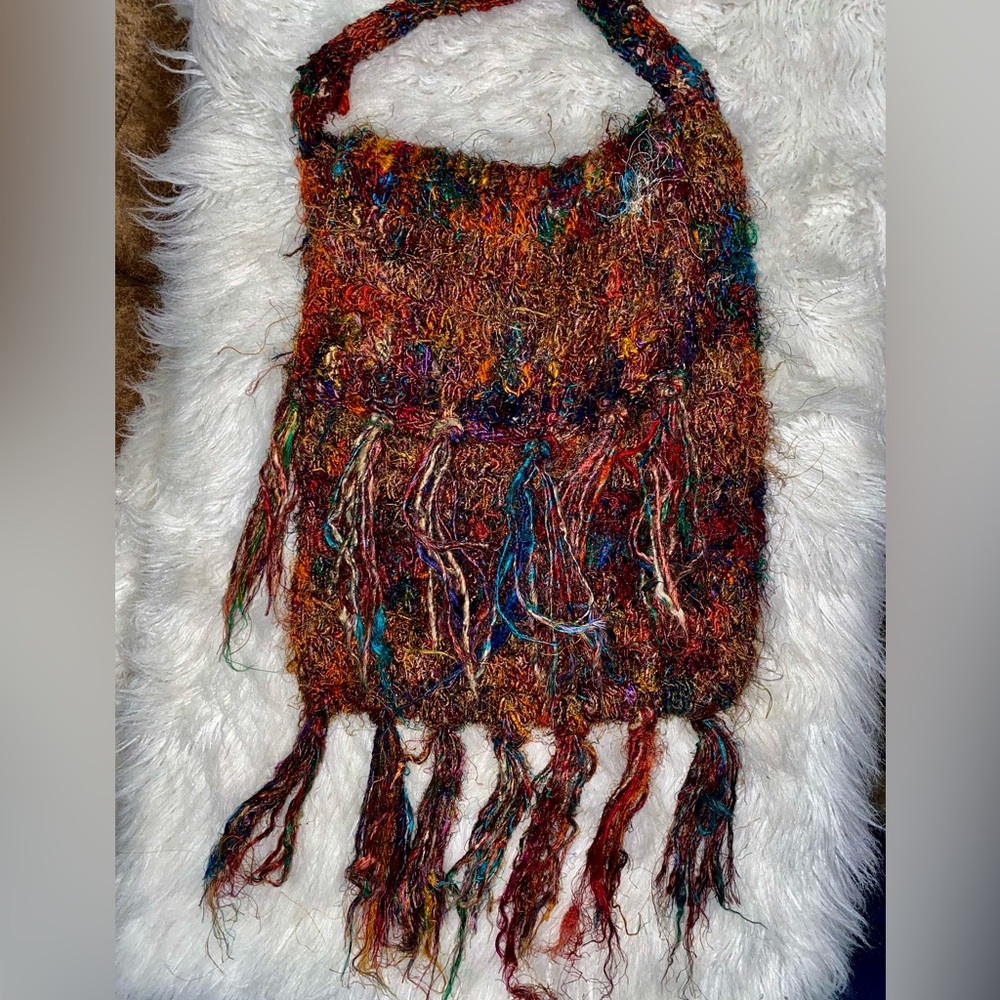 Fair Trade Recycled Silk Fiber Crossbody Purse Bag Nava Wear Kathmandu